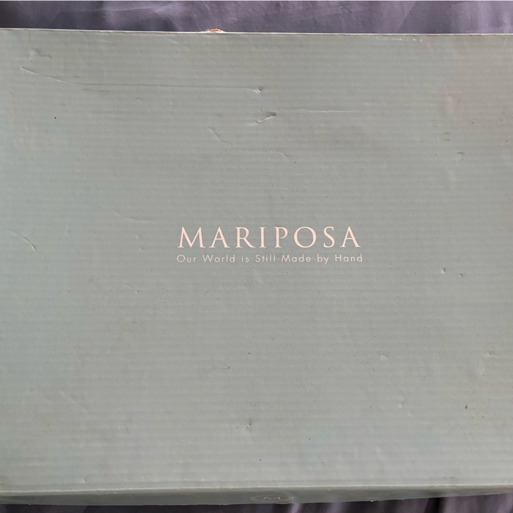 Mariposa Christmas platter. Approx 19” tall and 15” wide at the widest point.